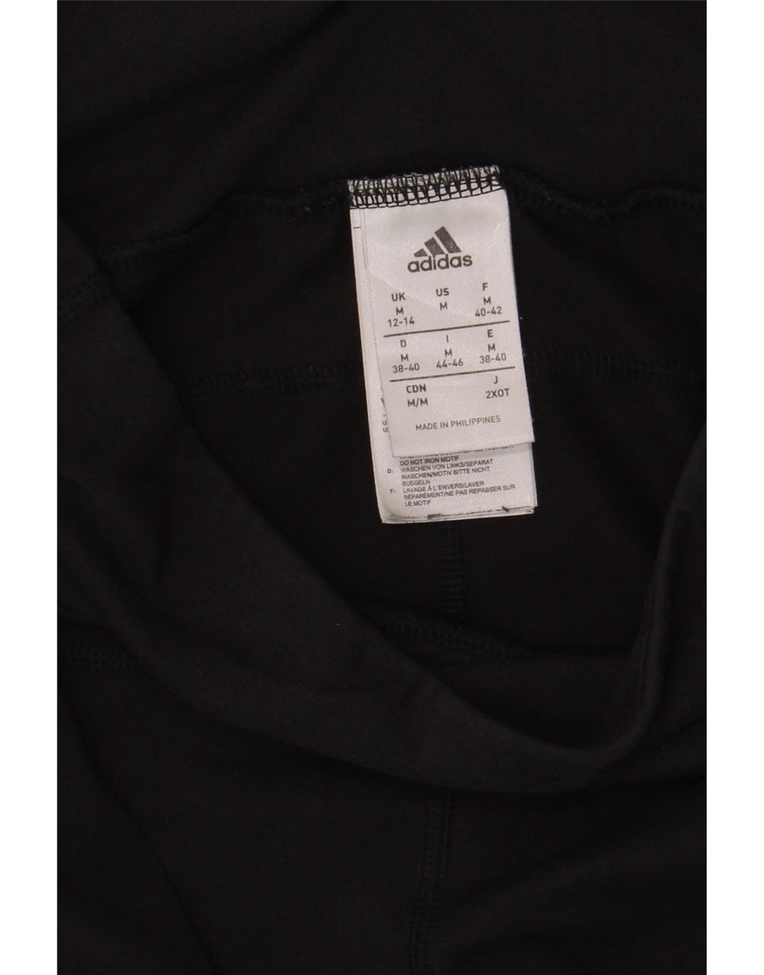 ADIDAS Womens Leggings UK 12/14 Medium Black Cotton Vintage Adidas and Second-Hand Adidas from Messina Hembry 