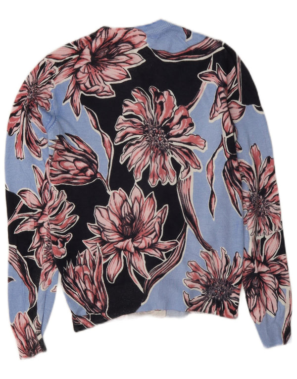 Pulover cardigan pentru femei Marks & Spencer UK 8 Small Blue Floral Viscose