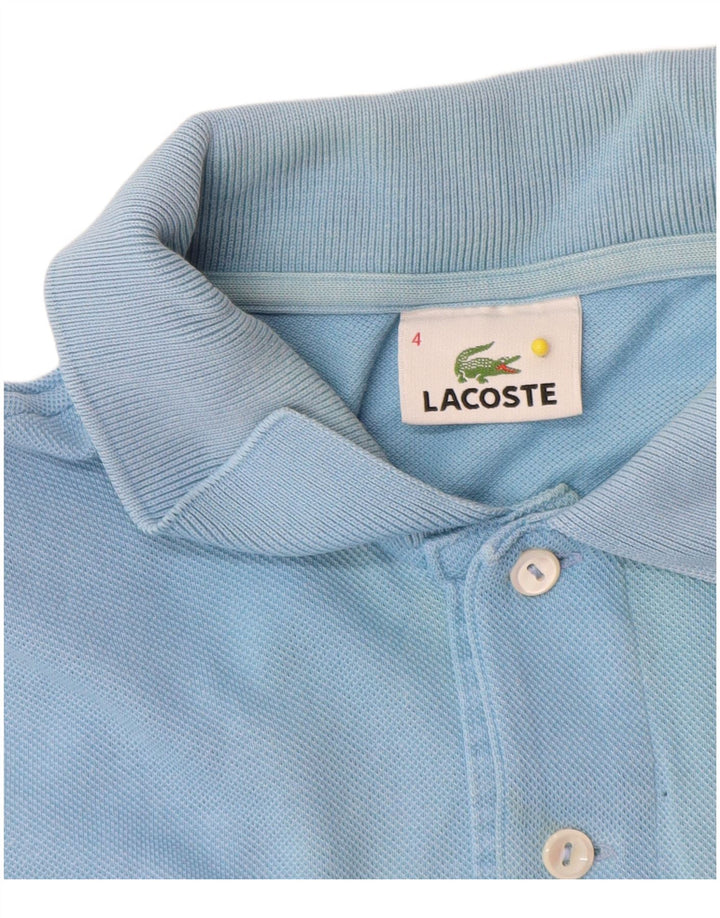 Tricou polo Lacoste pentru bărbați, mărimea 4, bumbac albastru mediu