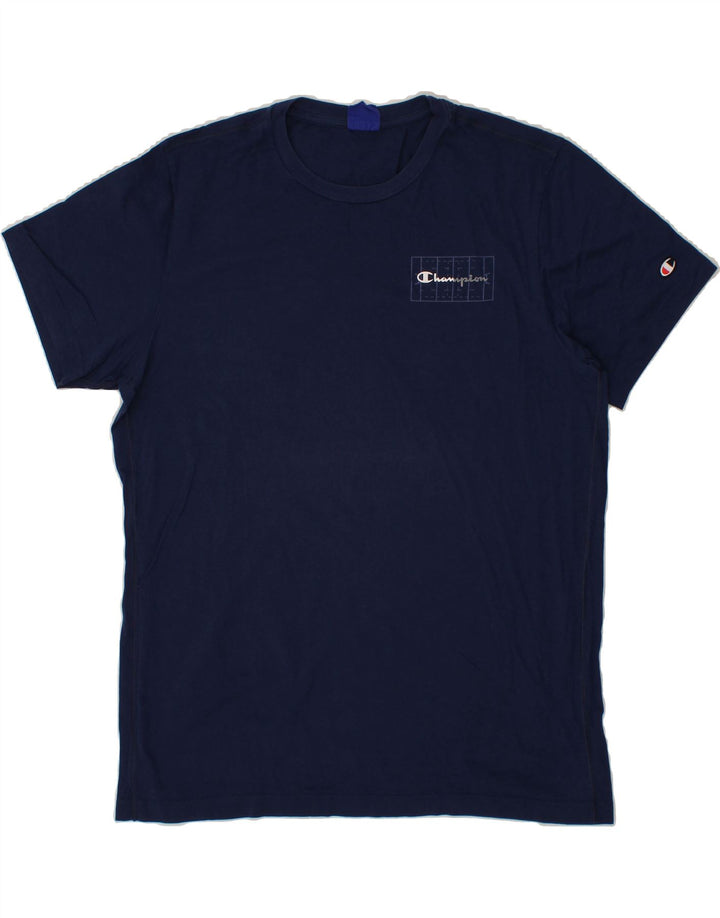 CHAMPION Mens Graphic T-Shirt Top Large Navy Blue Vintage Champion and Second-Hand Champion from Messina Hembry 