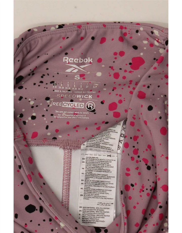Leggings Reebok Speedwick pentru femei UK 8/10, poliester mic cu pete roz
