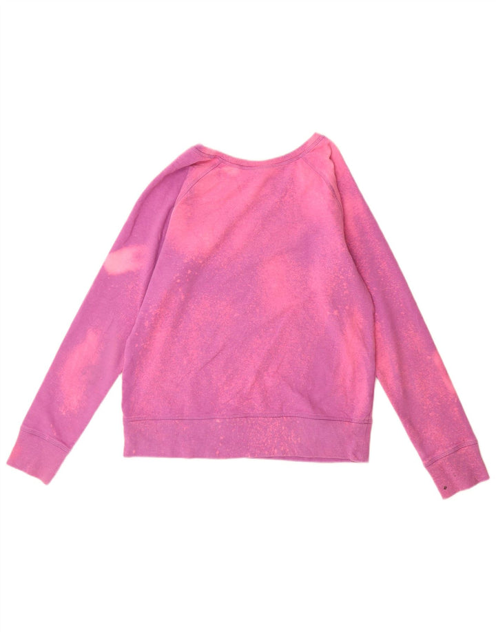 Pulover cu grafic pentru femei Reebok UK 10 Poliester Tie Dye roz mic