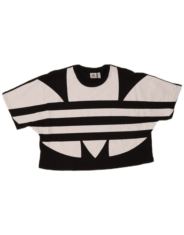 Tricou cu grafic supradimensionat pentru femei Adidas UK 12 Bumbac mediu negru