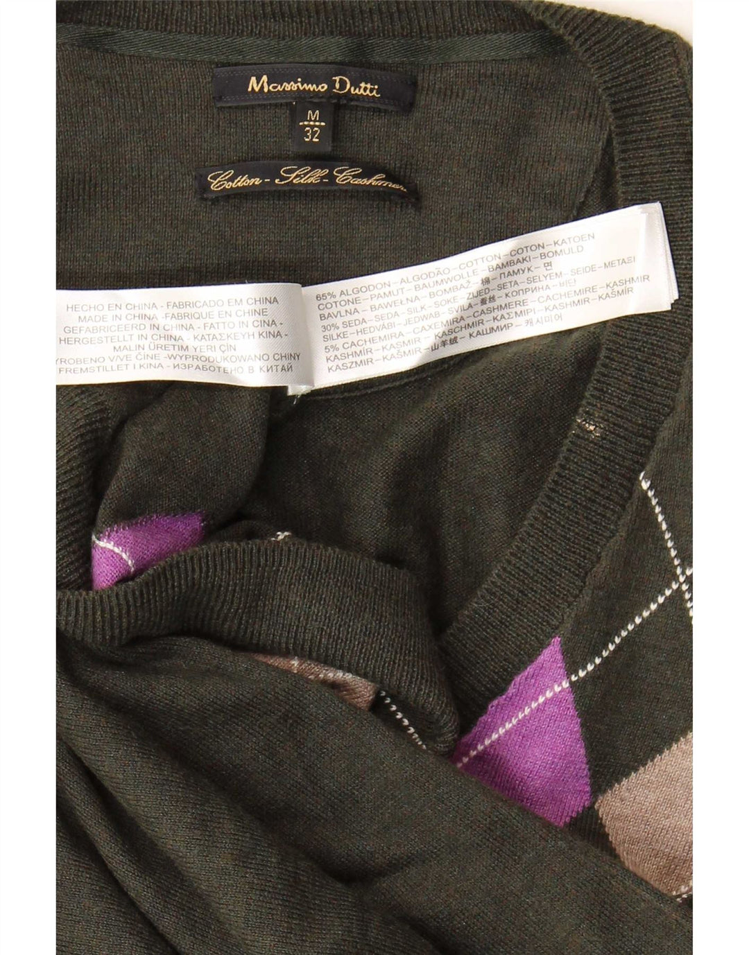 Pulover cu decolteu în V Massimo Dutti pentru femei UK 12 verde mediu