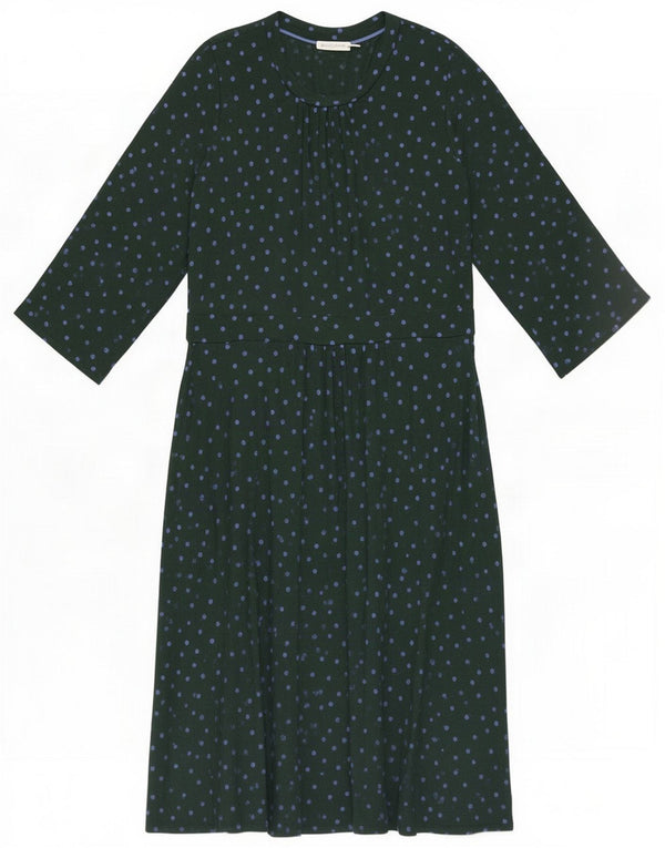Rochie Boden pentru femei cu mâneci 3/4 în linie A UK 22 3XL Verde Viscoză cu buline