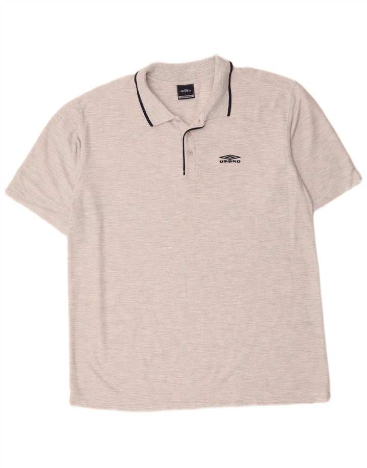 Cămașă polo pentru bărbați Umbro XL, bumbac cu dungi gri
