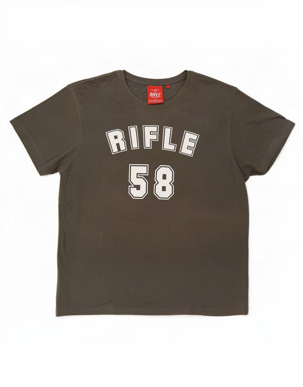 Tricou grafic Rifle pentru bărbați Top mare gri