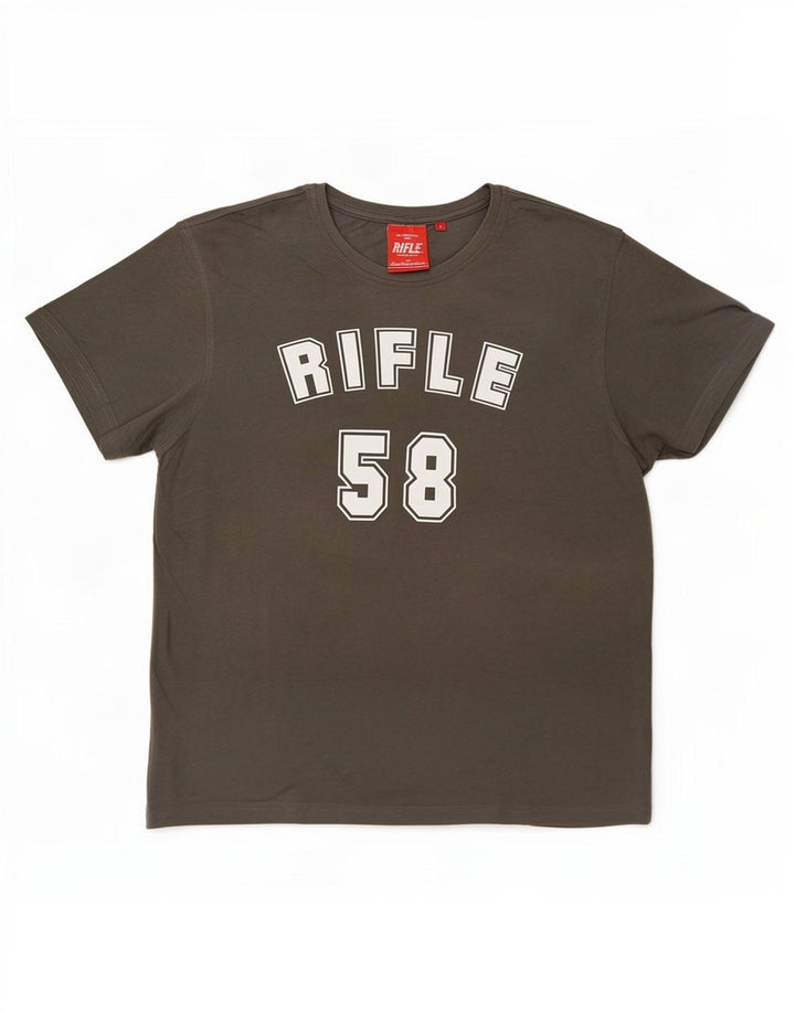 Tricou grafic Rifle pentru bărbați Top mare gri