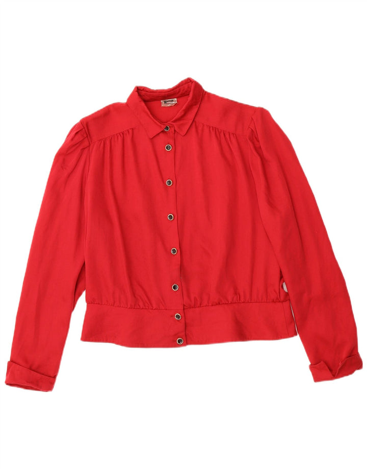 FRANKENWALDER Womens Shirt Blouse EU 42 Large Red Cotton