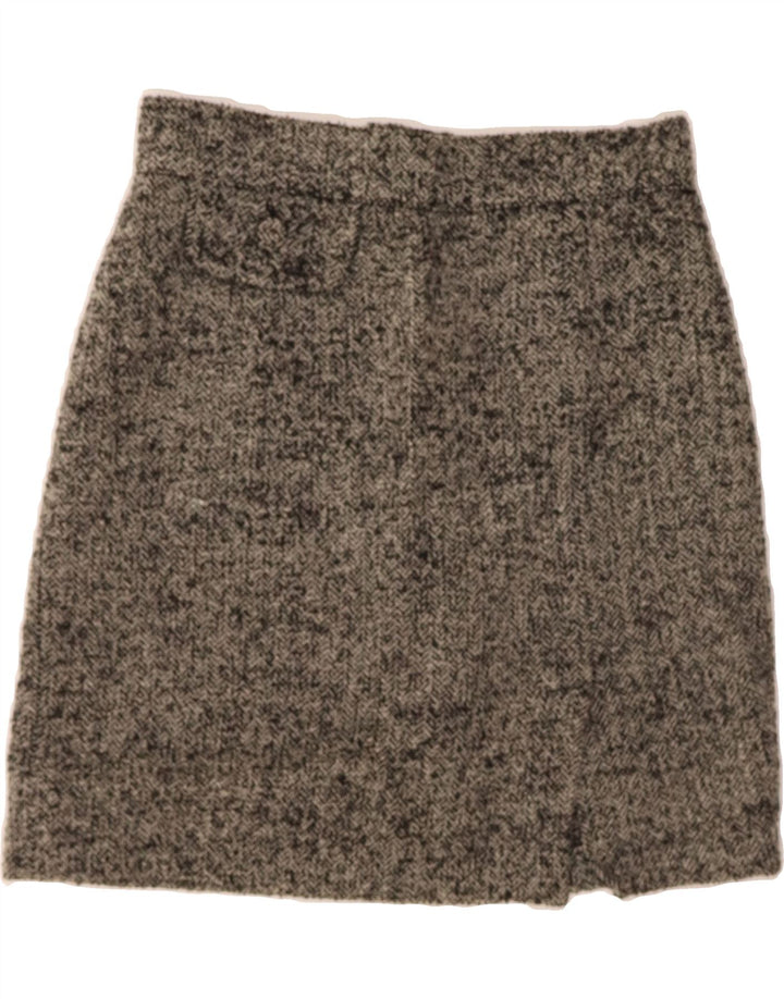 PINKO Womens Straight Skirt UK 10 Small W26  Grey Herringbone Wool Vintage Pinko and Second-Hand Pinko from Messina Hembry 
