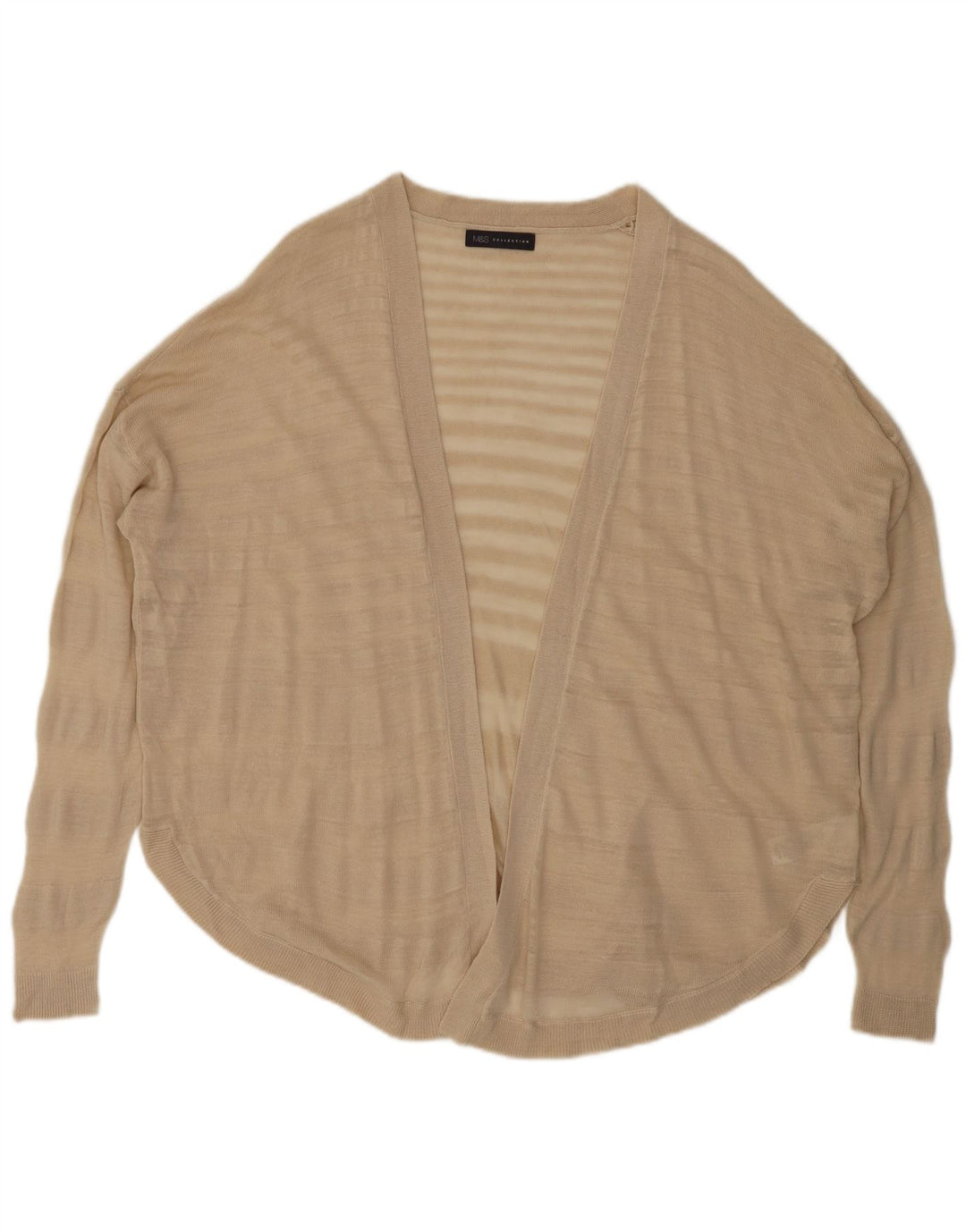 MARKS & SPENCER Pulover cardigan supradimensionat pentru femei UK 18 XL Bej cu dungi