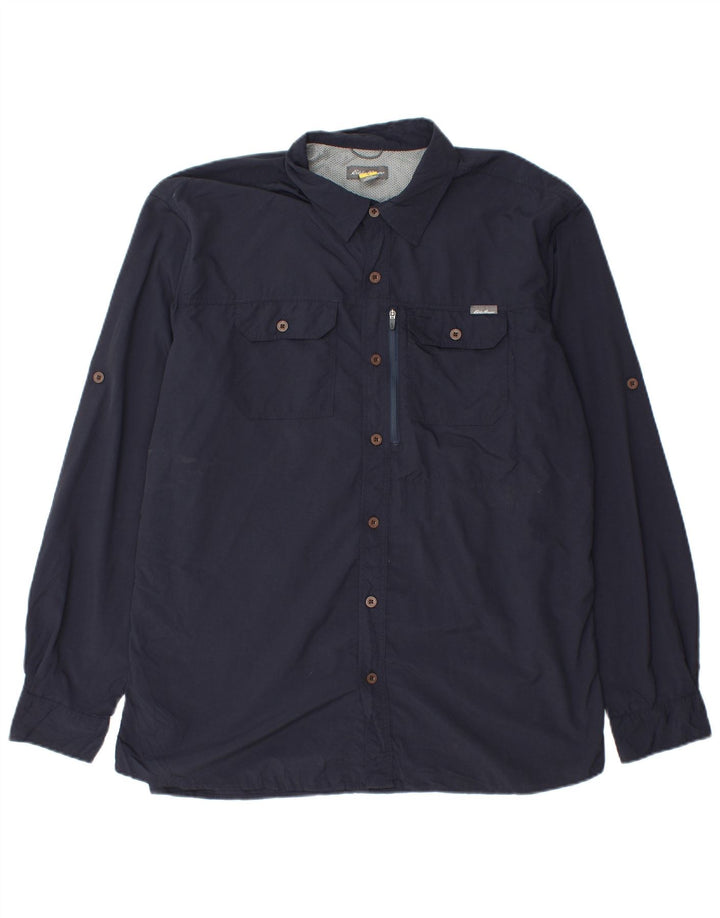 Cămașă de călătorie pentru bărbați Eddie Bauer, mare nailon bleumarin