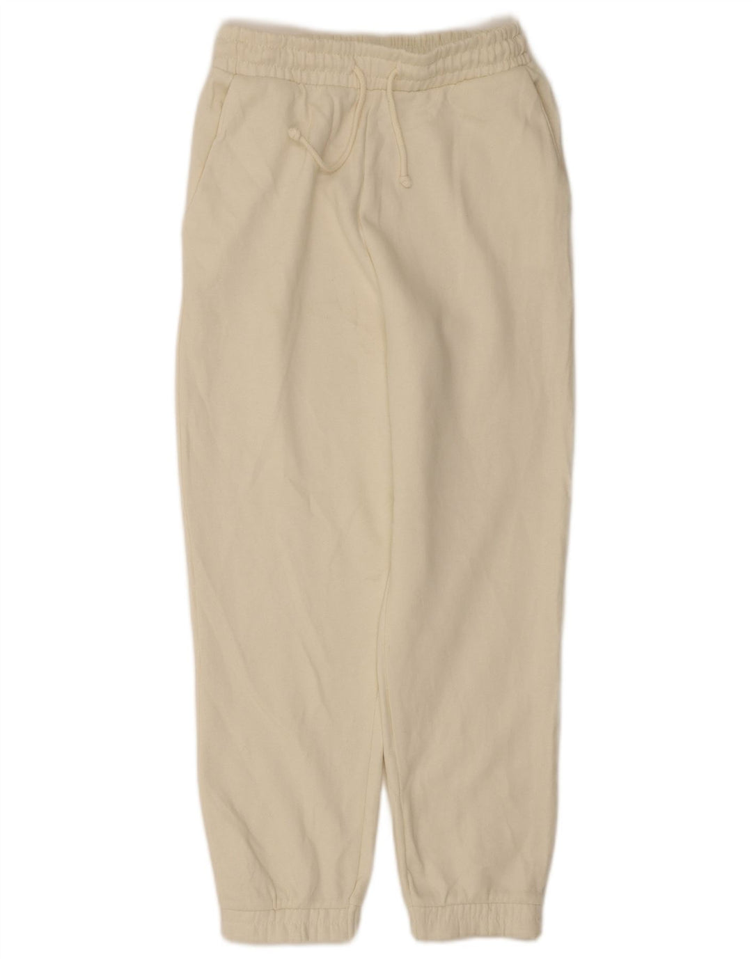 Pantaloni de trening pentru femei Zara Joggeri UK 12 Poliester alb mediu