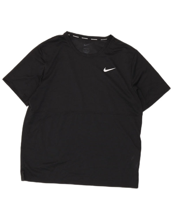 Tricou pentru alergare Nike Dri Fit pentru bărbați Top mare din poliester negru