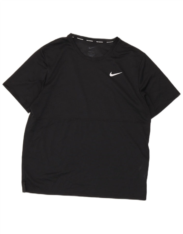 Tricou pentru alergare Nike Dri Fit pentru bărbați Top mare din poliester negru