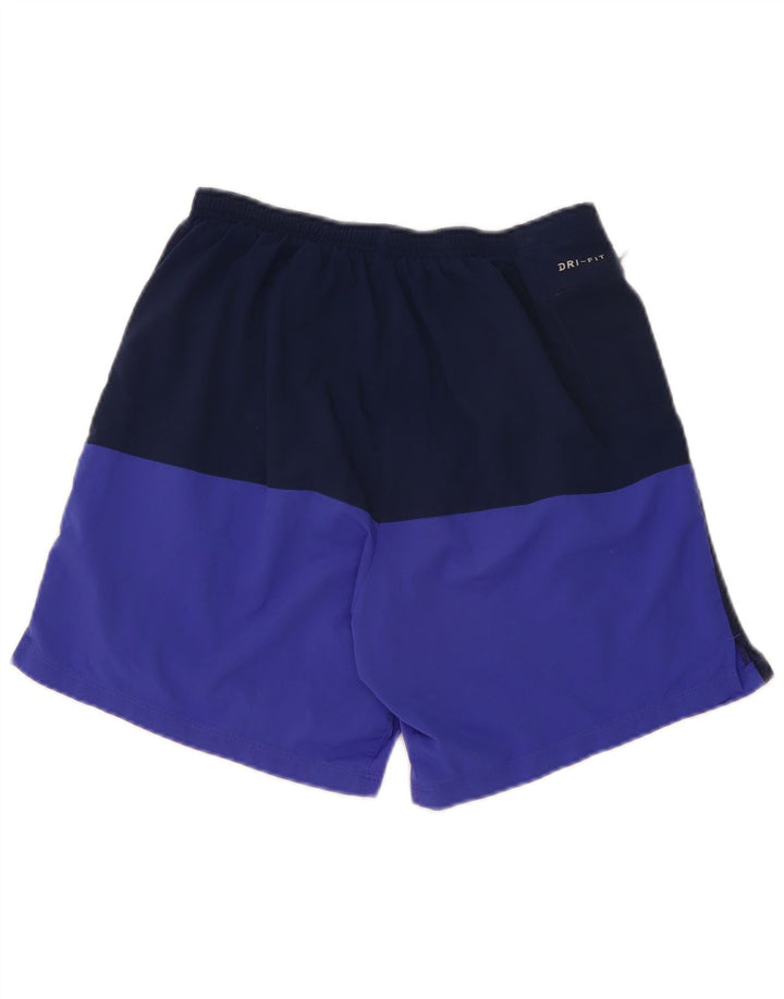 Pantaloni scurți sport Nike pentru bărbați, medii, bleumarin, poliester color bloc