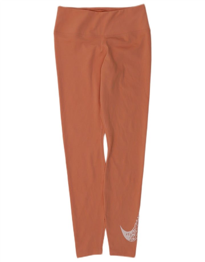 Leggings Nike Dri Fit Graphic pentru femei UK 8 Poliester portocaliu mic