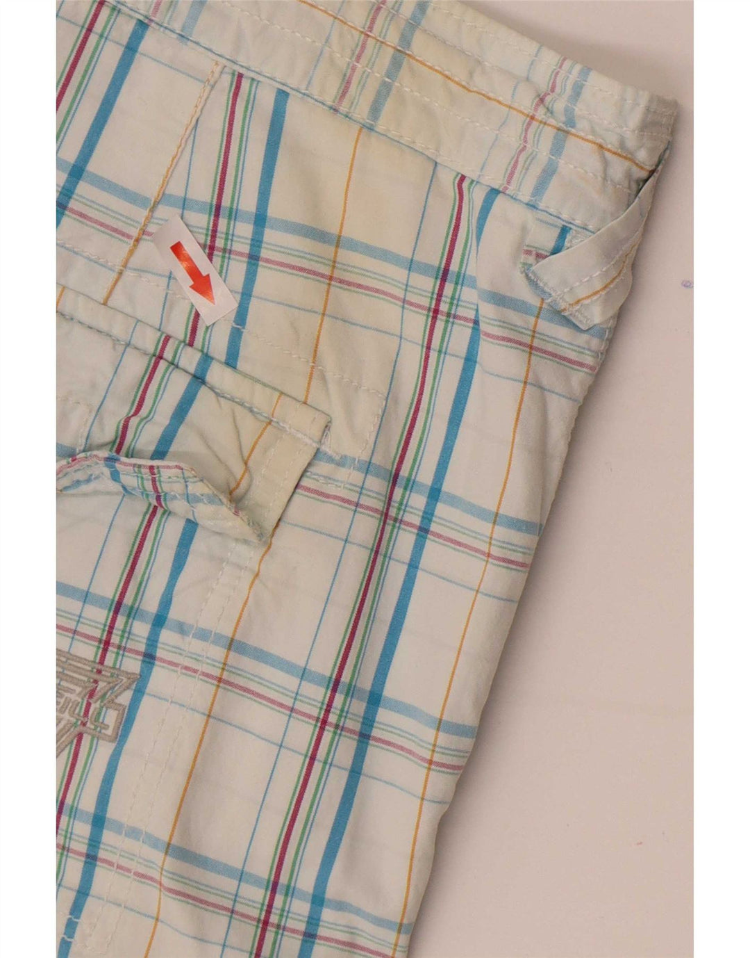 Pantaloni scurți cargo O'Neill pentru bărbați W34, bumbac cu carouri mari, albastre