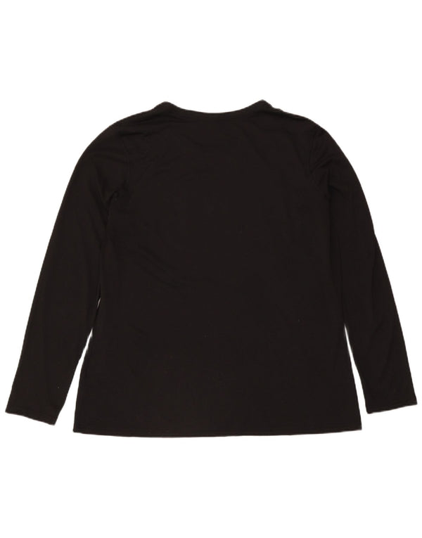 Top grafic Nike Dri Fit pentru femei cu mânecă lungă UK 20 2XL Poliester negru