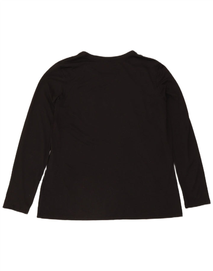 Top grafic Nike Dri Fit pentru femei cu mânecă lungă UK 20 2XL Poliester negru