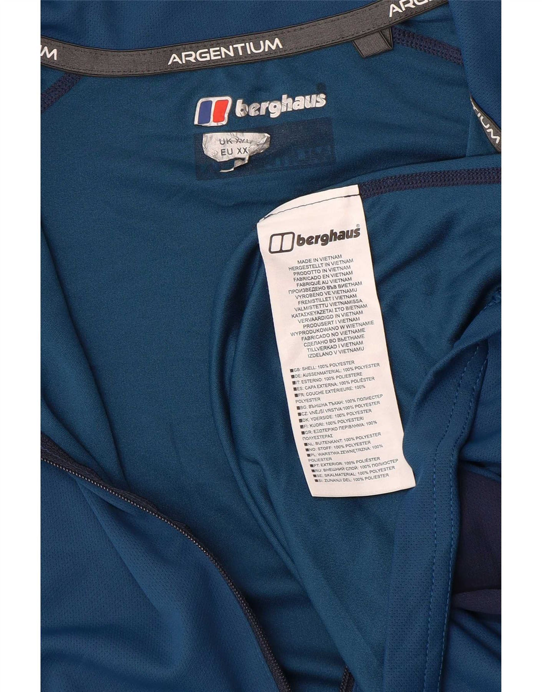 Trening pentru bărbați Berghaus, cu fermoar și gât, cu pulover, 2XL, albastru, color block