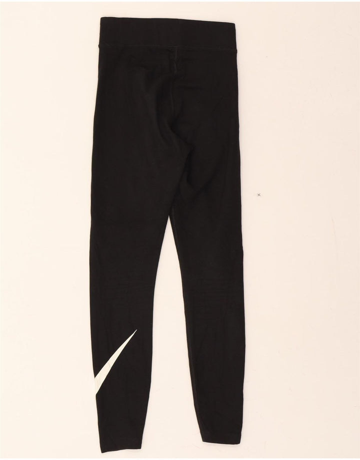 NIKE Womens Graphic Leggings UK 6 XS Black Vintage Nike and Second-Hand Nike from Messina Hembry 