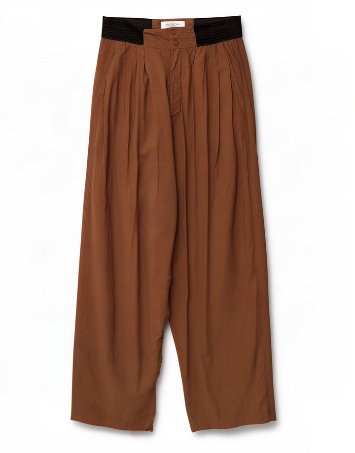 Pantaloni harem pentru femei Colombus, mari W32 L31, maro, bloc de culoare