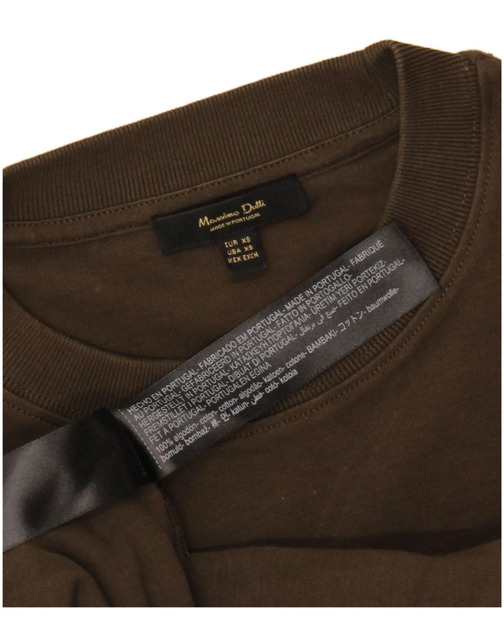 MASSIMO DUTTI Top pentru bărbați cu mânecă lungă XS bumbac kaki