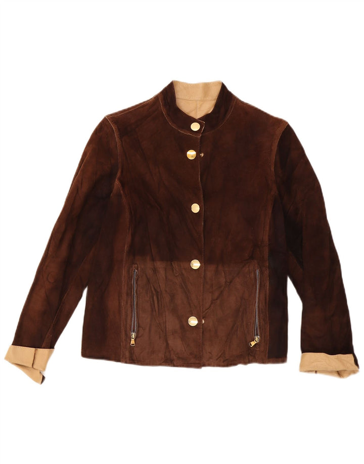 Jachetă vintage reversibilă pentru femei IT 42 Medium Brown Colorblock