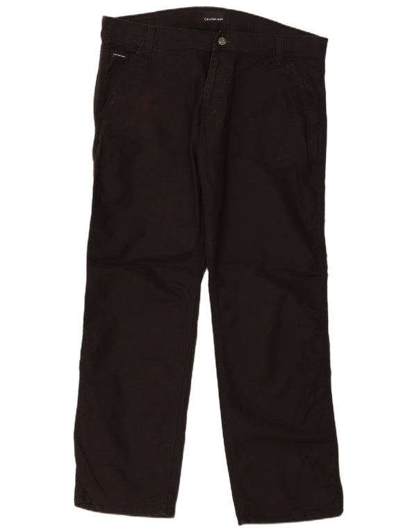 Calvin Klein Blugi drepti pentru bărbați W38 L34 bumbac negru