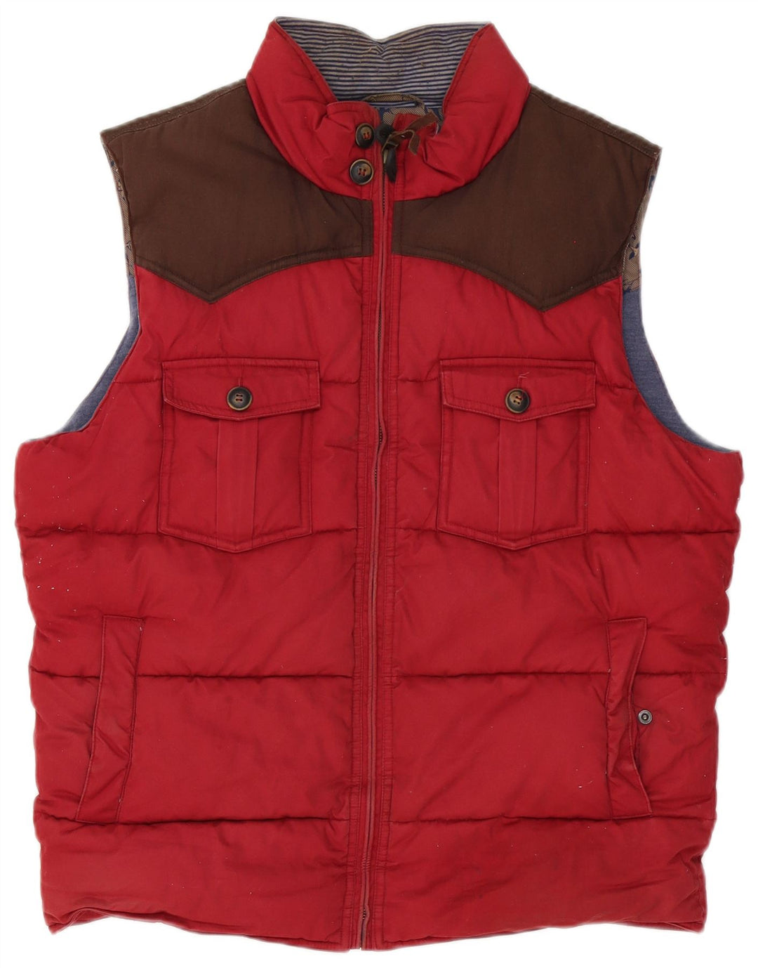 Gilet căptușit pentru bărbați Ted Baker Mărimea 5 XL, bumbac color bloc roșu