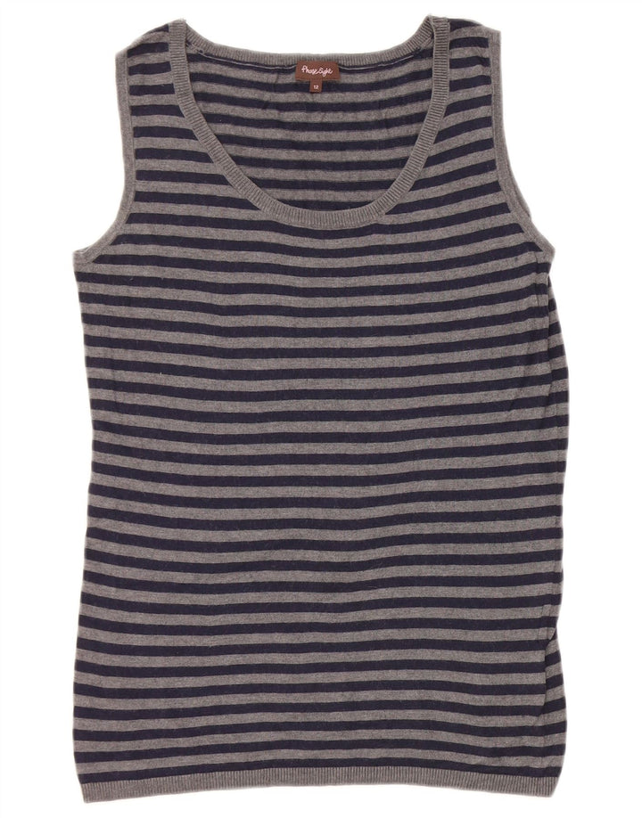 Faza Eight Vestă pentru femei din Nylon cu dungi UK 12 Medium Gri