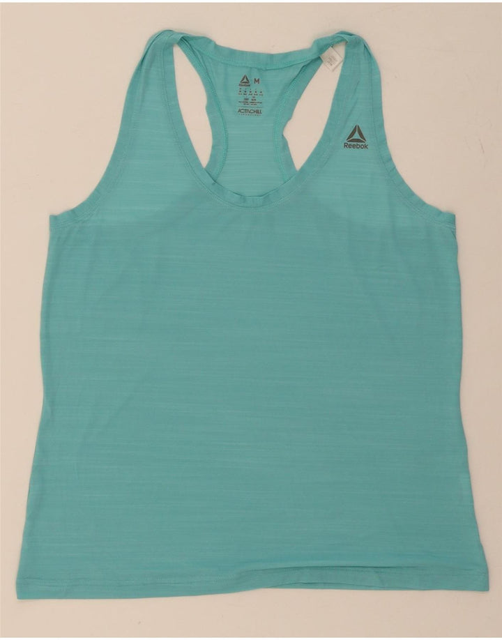 REEBOK Womens Vest Top UK 12/14 Medium Blue Flecked Vintage Reebok and Second-Hand Reebok from Messina Hembry 