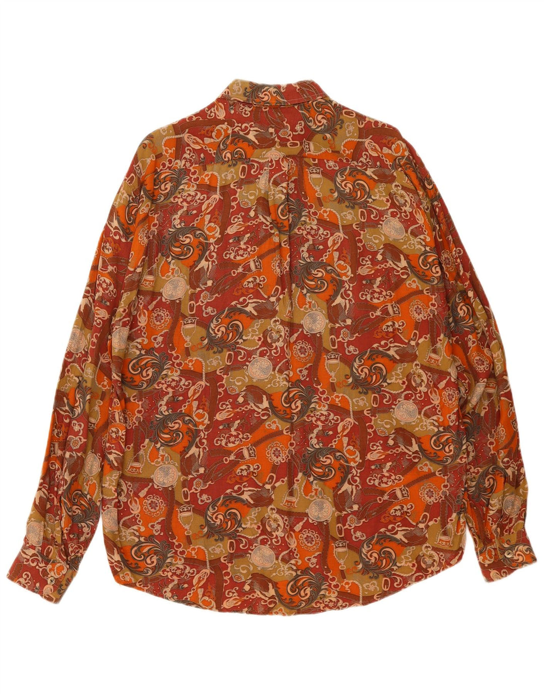 Cămașă pentru bărbați Cotton Club Maro mediu Floral Vâscoză