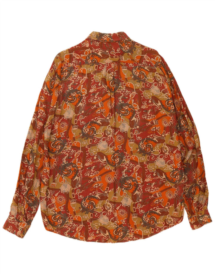 Cămașă pentru bărbați Cotton Club Maro mediu Floral Vâscoză
