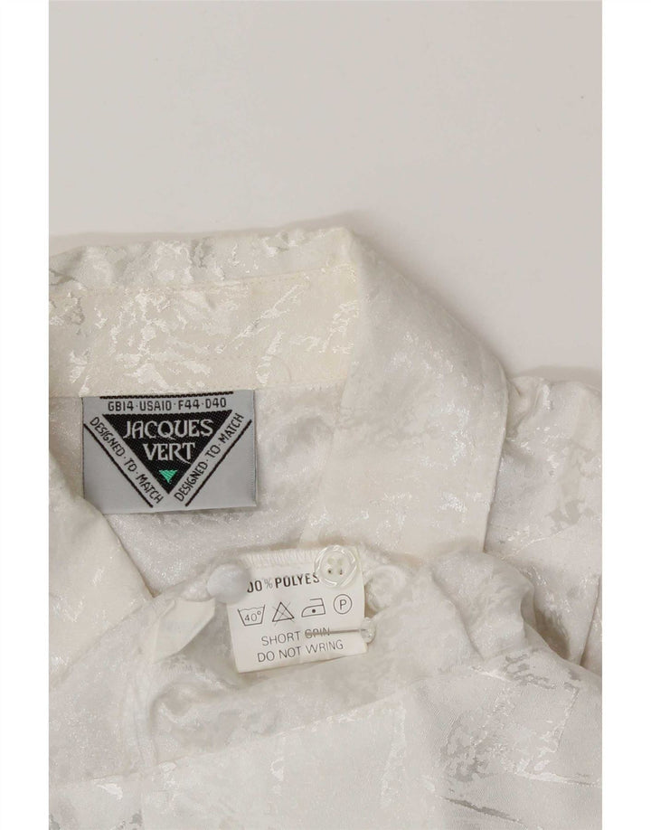Jacques Vert Bluză cămașă cu model abstract pentru femei UK 16 Large White