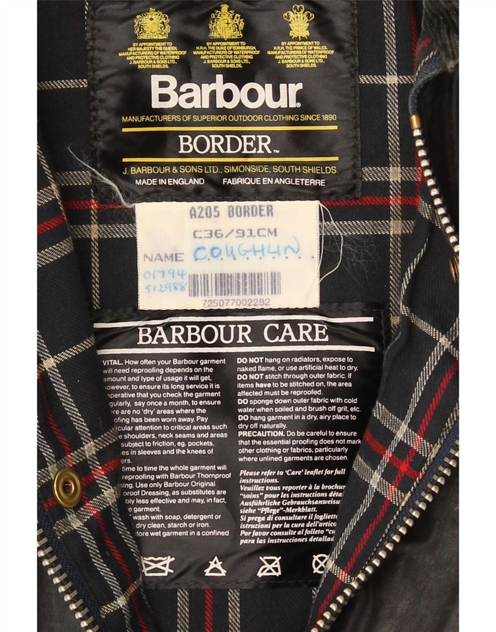 Palton Barbour pentru bărbați din bumbac cerat UK 36 Mic Negru