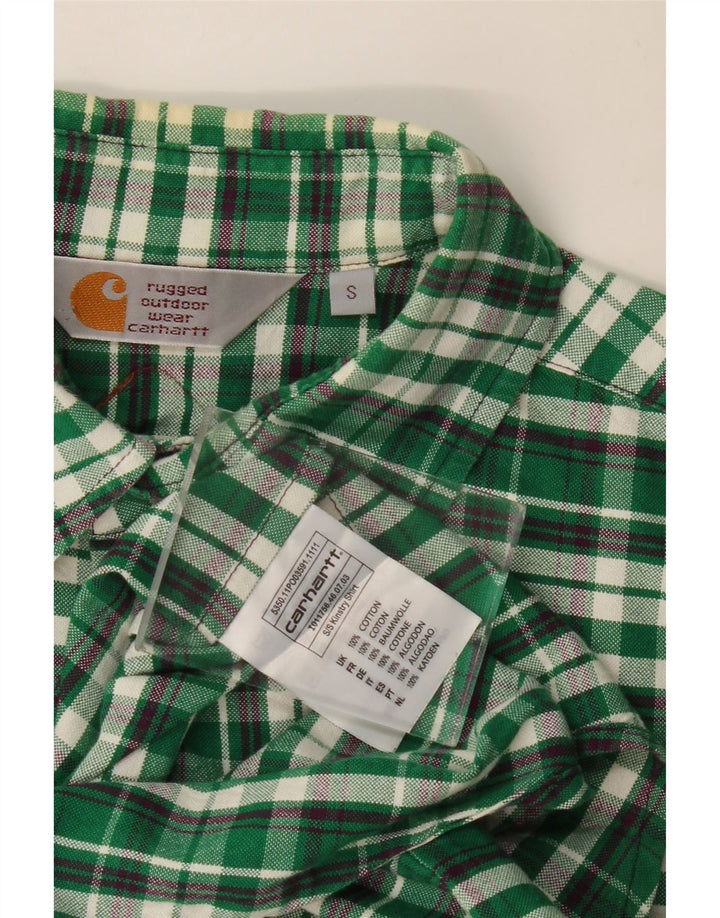 Cămașă cu mânecă scurtă pentru bărbați CARHARTT, bumbac cu carouri mici, verde