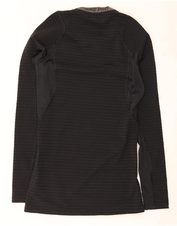Nike Dri Fit Top cu mânecă lungă pentru bărbați, poliester negru mic