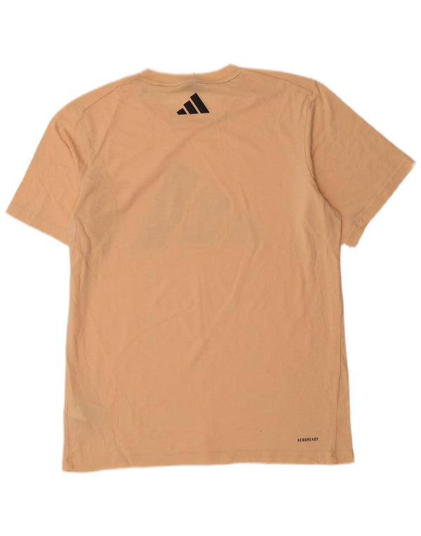 Tricou cu grafic de antrenament Adidas pentru bărbați Top Medium Bej Bumbac