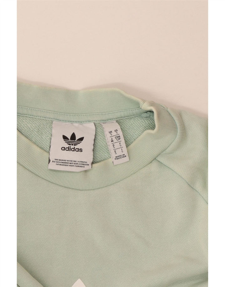 Hanorac grafic pentru bărbați Adidas Jumper mic din bumbac turcoaz