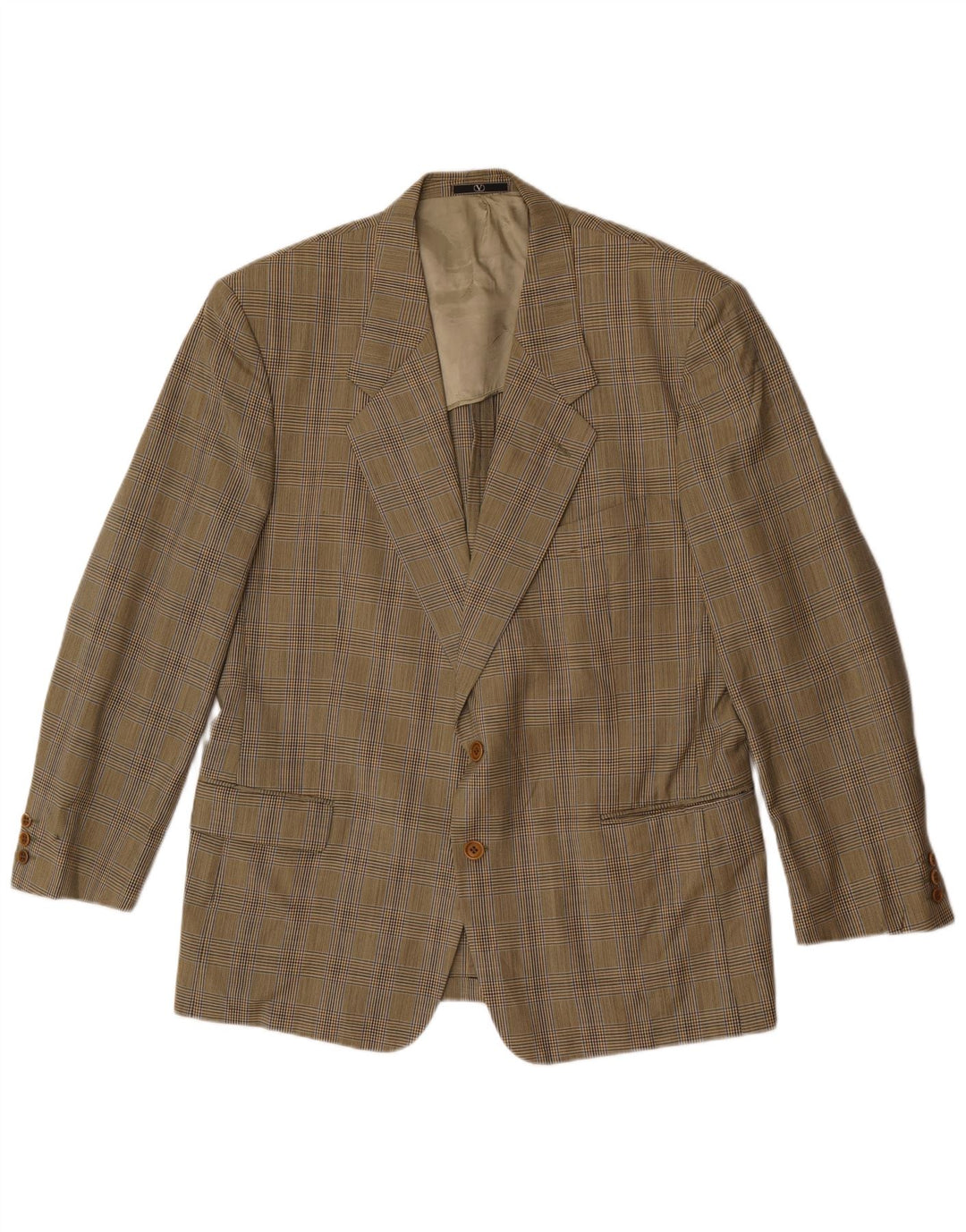 Jachetă Valentino pentru bărbați cu 2 nasturi IT 56 3XL Bej Houndstooth