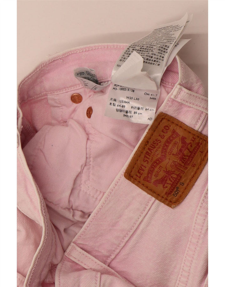 Blugi drepti pentru femei Levi's 501 W25 L30 bumbac roz