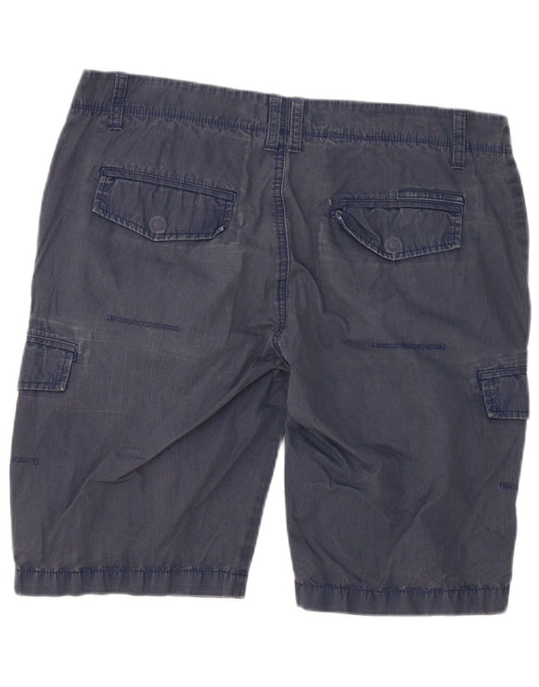Pantaloni scurți cargo pentru bărbați Calvin Klein W33, bumbac cu dungi, albastru marin mediu