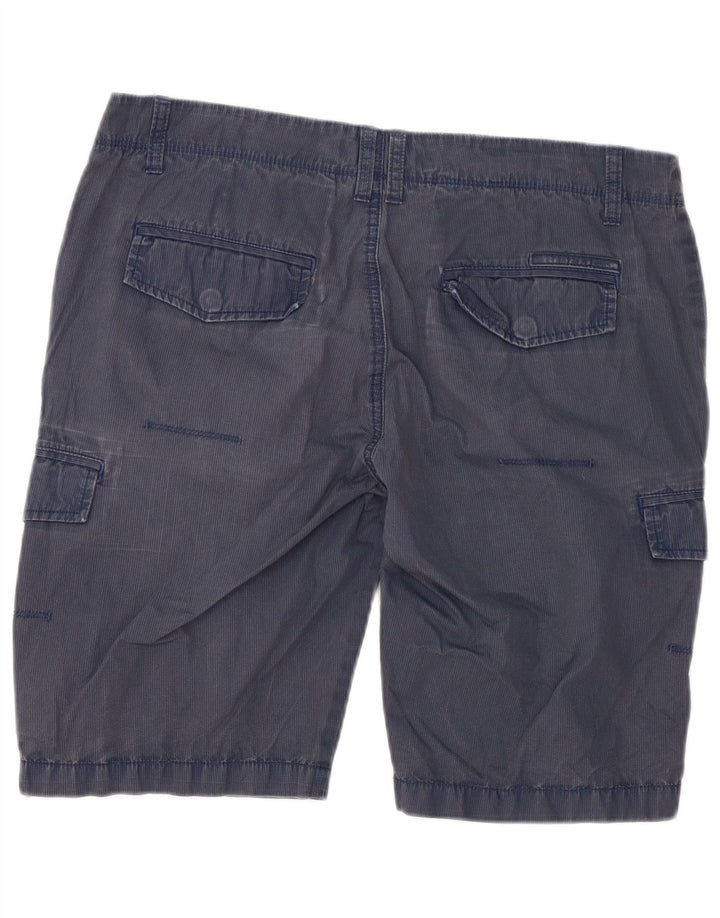 Pantaloni scurți cargo pentru bărbați Calvin Klein W33, bumbac cu dungi, albastru marin mediu
