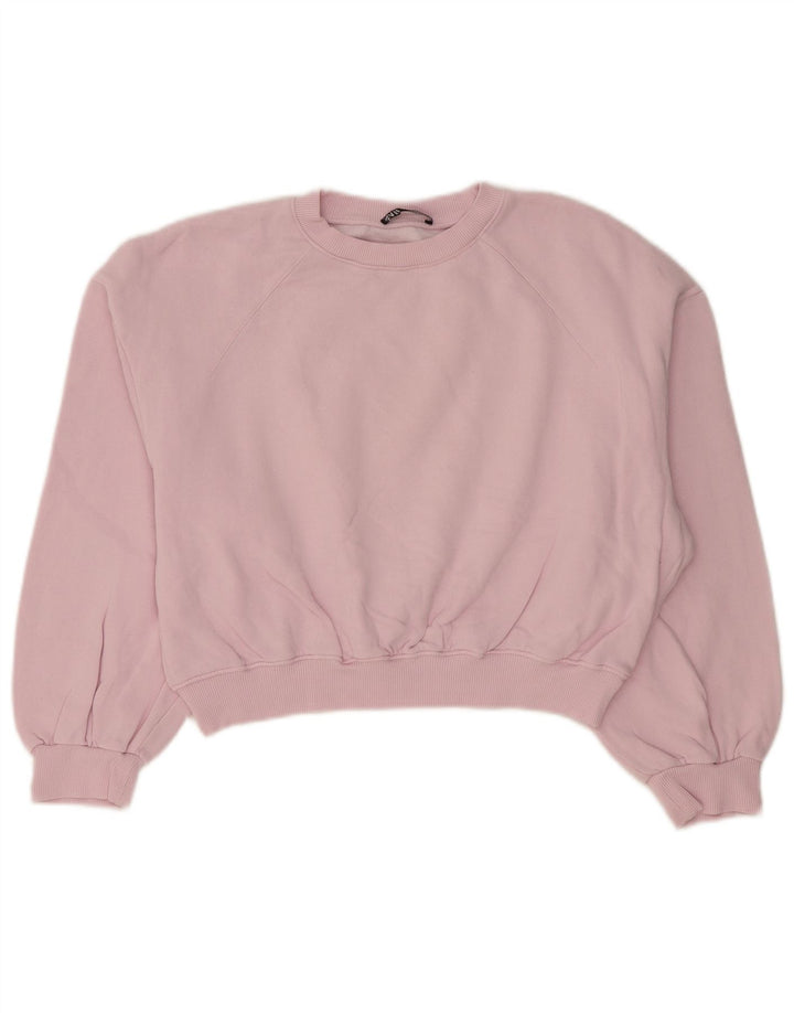 Pulover Oversized Crop pentru Damă Zara UK 10 Mic Roz