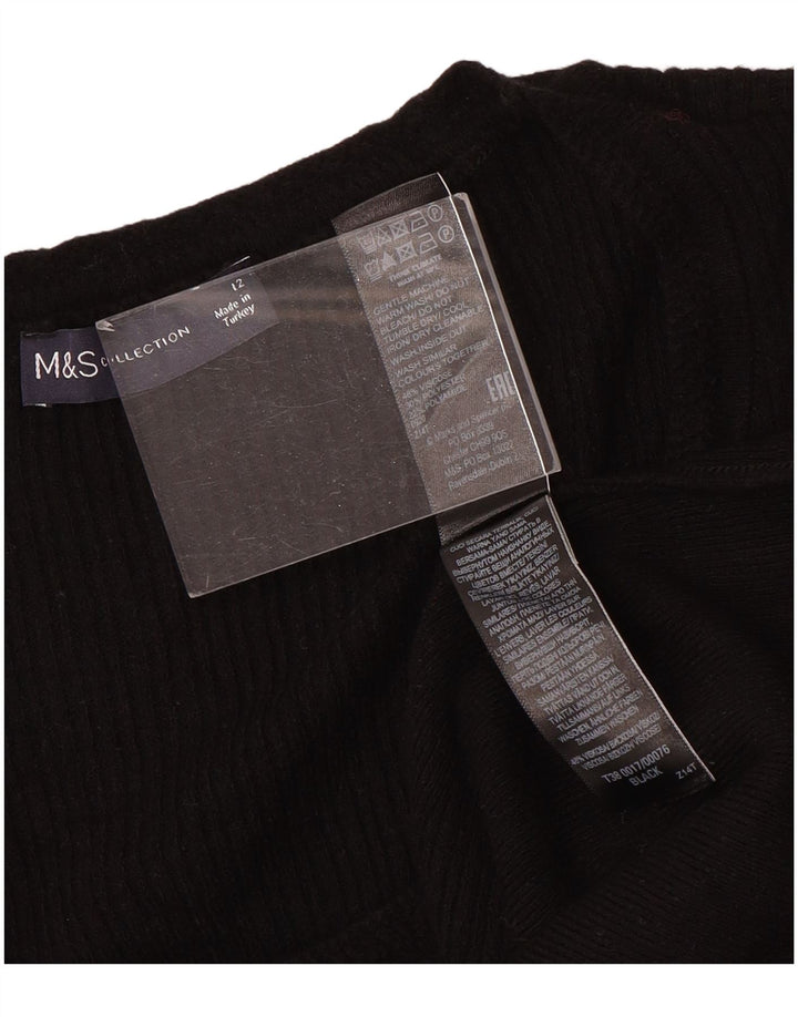 Pulover pentru femei Marks & Spencer cu gât de barcă, viscoză medie, neagră
