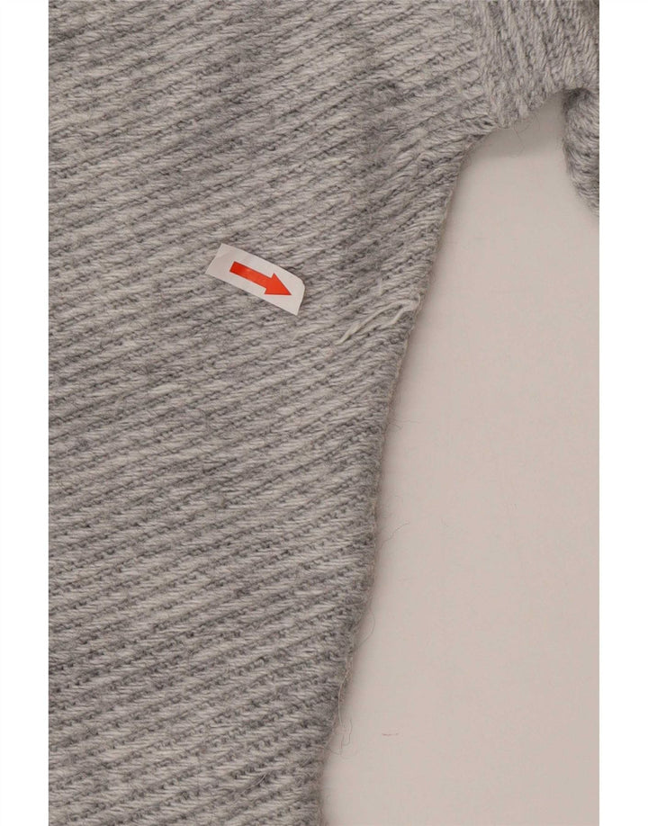 Pulover pentru femei asimetric cu decolteu în V supradimensionat, UK 10, gri mic