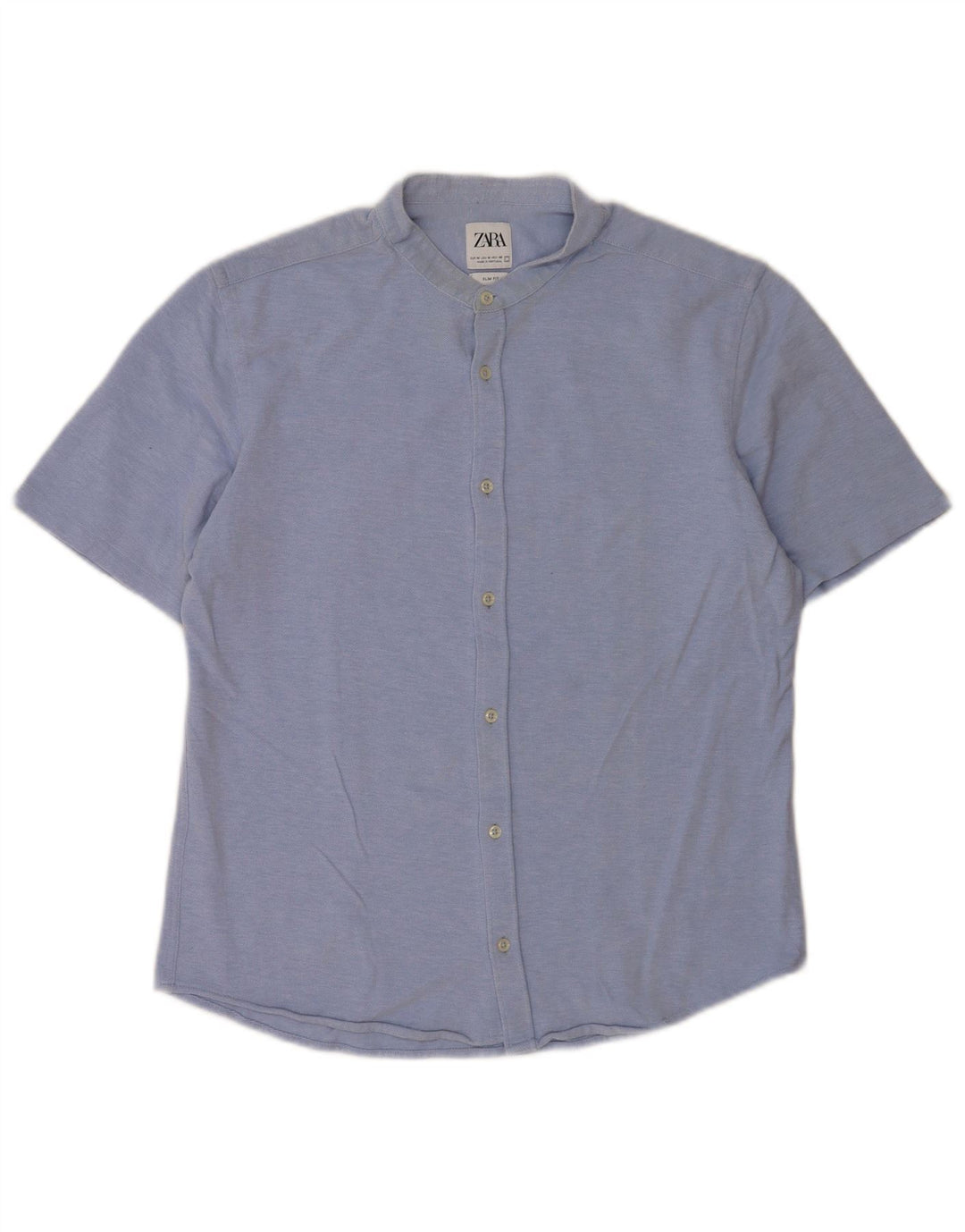 Cămașă Slim Fit cu mânecă scurtă pentru bărbați Zara, albastru mediu