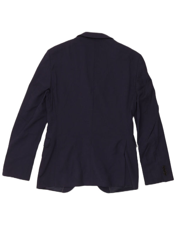 Jachetă pentru bărbați Dkny, slim fit, cu 2 nasturi, UK 38, lână, albastru bleumarin mediu